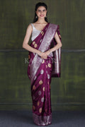 Banarasi Saree Imperial Purple Zari Butta Woven Banarasi Saree saree online