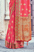 Imperial Red Zari Banarasi Saree