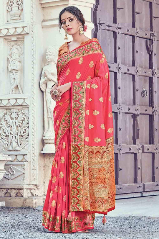 Imperial Red Zari Banarasi Saree