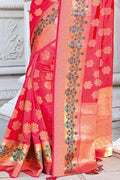 Imperial Red Zari banarasi Saree