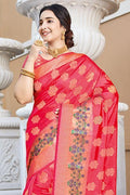 Imperial Red Zari banarasi Saree