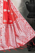 Banarasi Saree Imperial Red Zari Woven Banarasi Cotton Saree saree online