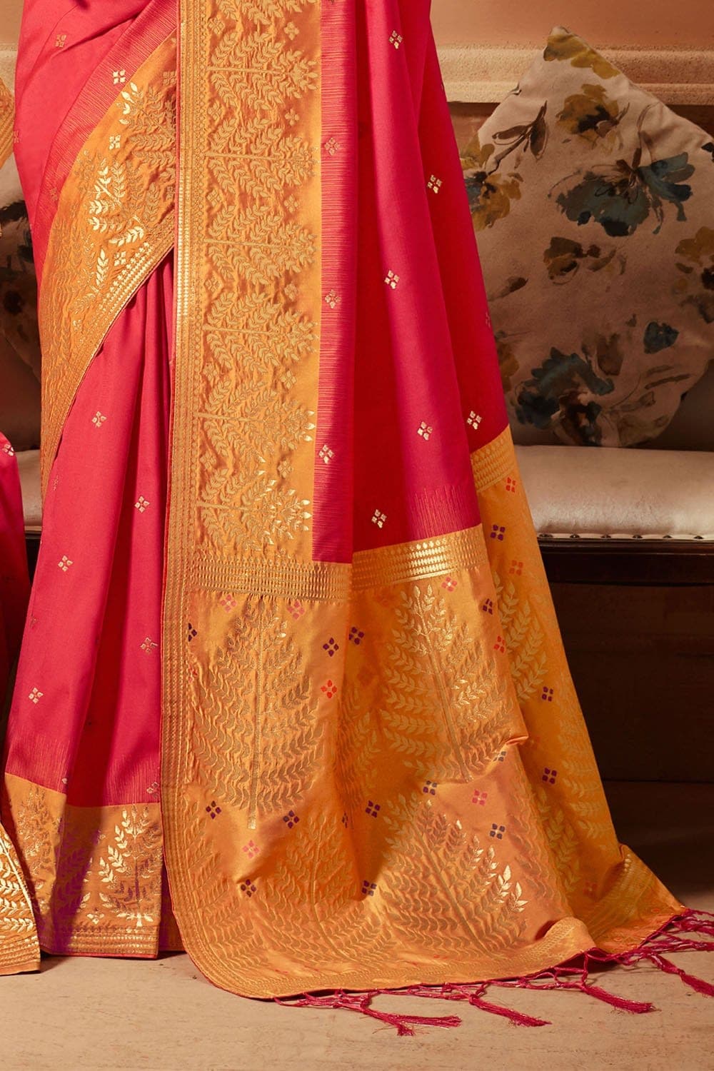 Banarasi Saree Imperial Red Zari Woven Banarasi Saree saree online