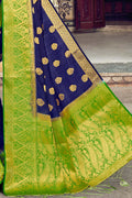 Indigo Blue Banarasi Cotton Saree