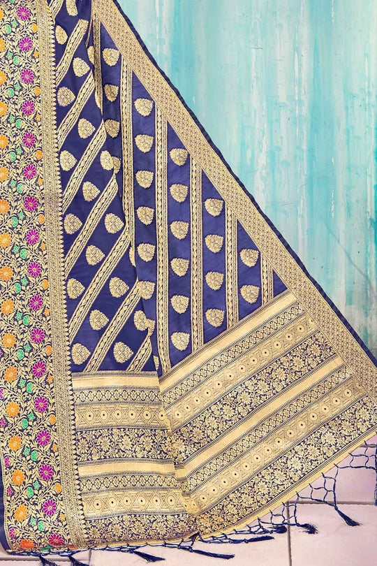 Banarasi Saree Indigo Blue Banarasi Saree saree online