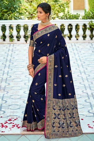 Indigo Blue Banarasi Saree