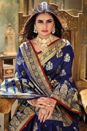 Indigo Blue Banarasi Saree