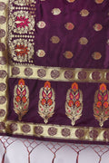Banarasi Saree Irish Purple Zari Butta Woven Banarasi Saree saree online