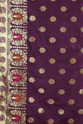 Banarasi Saree Irish Purple Zari Butta Woven Banarasi Saree saree online