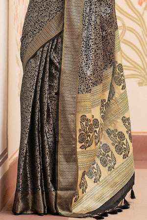 Jade Black Banarasi Saree