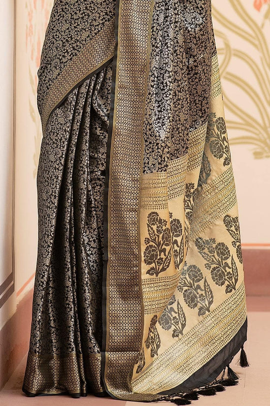 Jade Black Banarasi Saree
