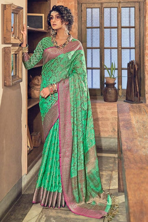 Jade Green Banarasi Saree