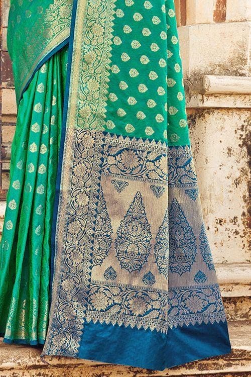 Banarasi Saree Jade Green Small Butta Woven Banarasi Saree saree online