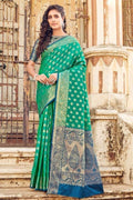 Banarasi Saree Jade Green Small Butta Woven Banarasi Saree saree online