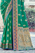 Jade Green Zari Banarasi Saree