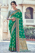 Jade Green Zari Banarasi Saree