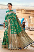 Banarasi Saree Jade Green Zari Woven Banarasi Saree saree online