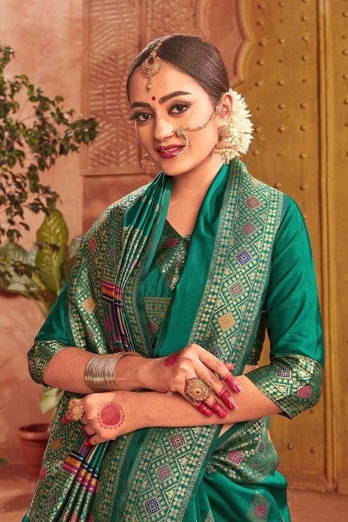 Banarasi Saree Jade Green Zari Woven Banarasi Saree saree online