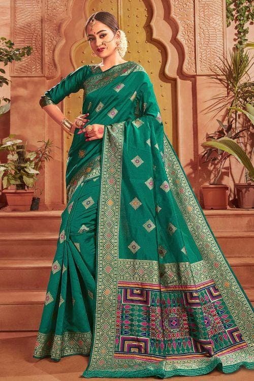Banarasi Saree Jade Green Zari Woven Banarasi Saree saree online