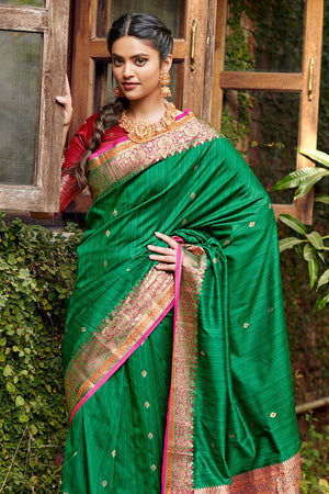 Jewel Green Banarasi Saree