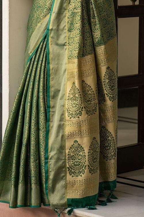 Jungle Green Banarasi Saree