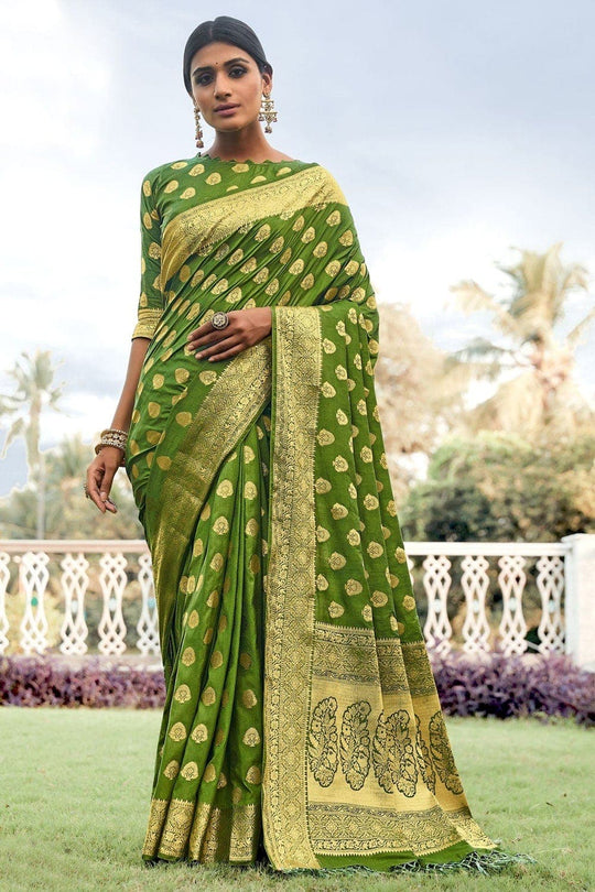 Banarasi Saree Kelly Green Banarasi Saree saree online