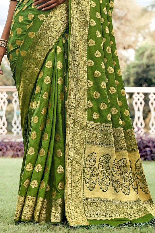 Banarasi Saree Kelly Green Banarasi Saree saree online