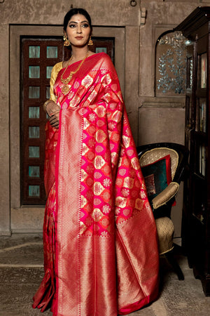 Kobe Pink Banarasi Saree
