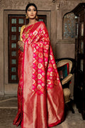 pink banarasi saree