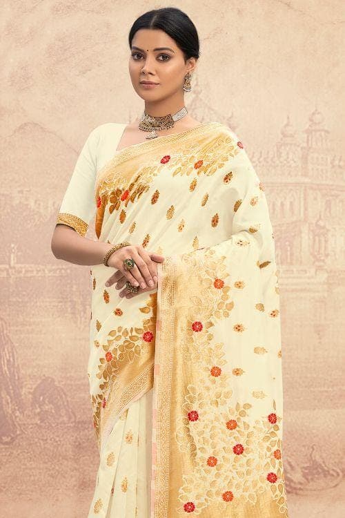 Banarasi Saree Lace White  Banarasi Saree saree online