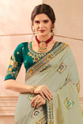 Banarasi Saree Laurel Grey Printed Banarasi Saree saree online