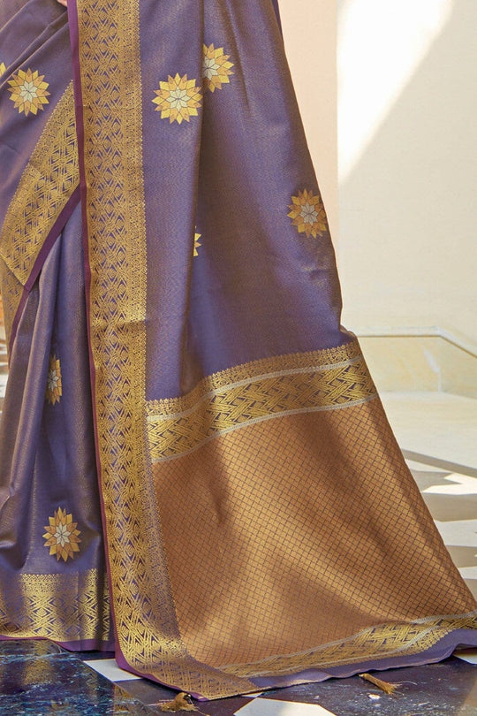 Banarasi Saree Lavender Purple Zari Woven Banarasi Saree saree online