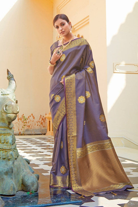 Banarasi Saree Lavender Purple Zari Woven Banarasi Saree saree online