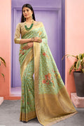 Banarasi Saree Lemon Green Customised Banarasi Saree - From Destination Wedding Edit saree online