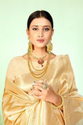 Banarasi Saree Light Golden Zari Woven Banarasi Saree saree online