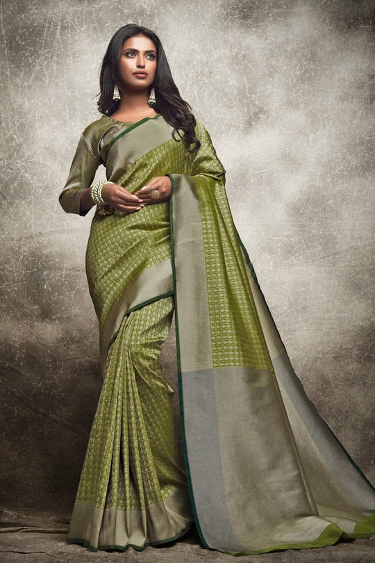Banarasi Saree Light Green Woven Banarasi Saree saree online