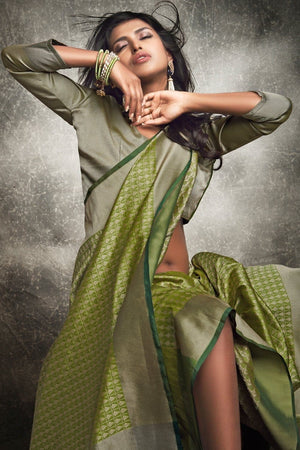 Light Green Woven Banarasi Saree
