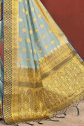 Light Grey Zari Butta Saree