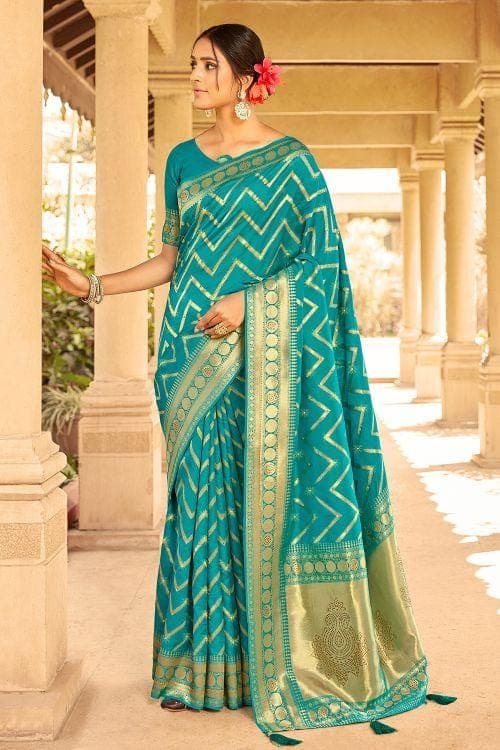 green silk saree