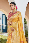 Banarasi Saree Light Yellow Woven Banarasi Saree saree online