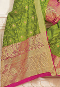 Banarasi Saree Lime Green Zari Woven Banarasi Saree saree online