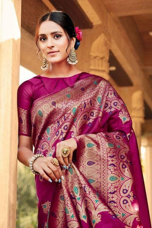 Lollipop Purple Banarasi Saree