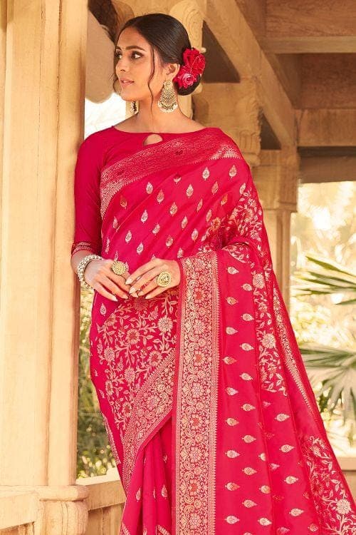 Banarasi Saree Magenta Pink Banarasi Saree saree online