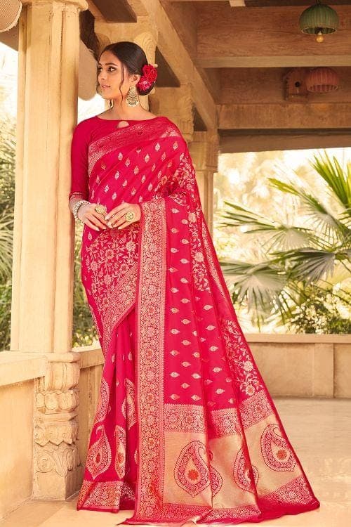 Banarasi Saree Magenta Pink Banarasi Saree saree online