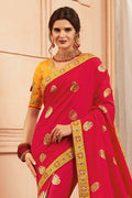 Banarasi Saree Magenta Printed Banarasi Saree saree online