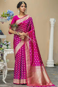 Banarasi Saree Magenta Purple Banarasi Butti Saree saree online