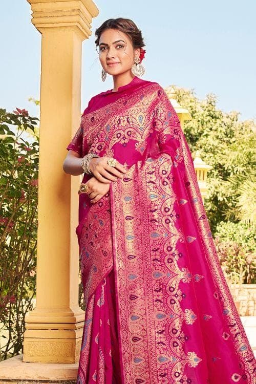 Banarasi Saree Magenta Purple Banarasi Saree saree online