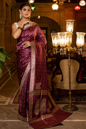 Magenta Purple Banarasi Saree