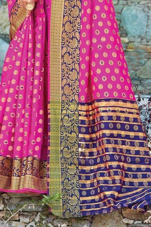 Magenta Purple Butta Banarasi Saree