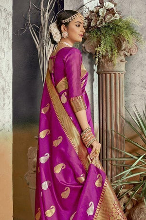 Magenta Purple Regal Banarasi Saree